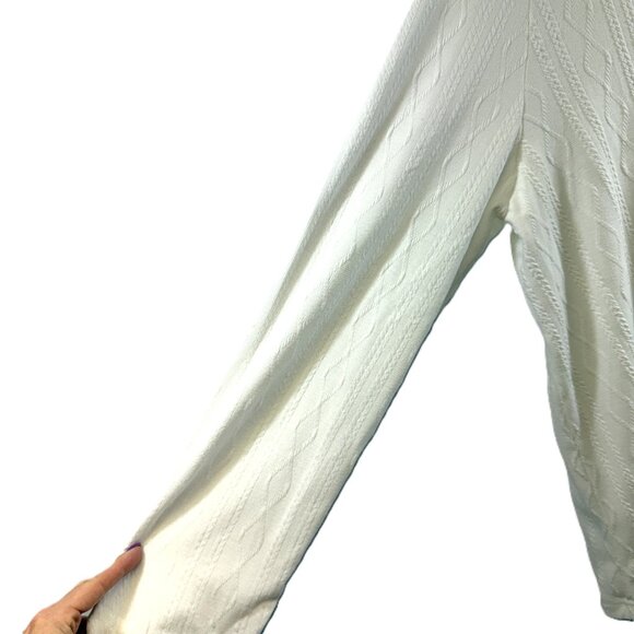 Women’s Off-White Lightweight Hooded Full-Zip Sweater – Plus Size XXL - Picture 3 of 6